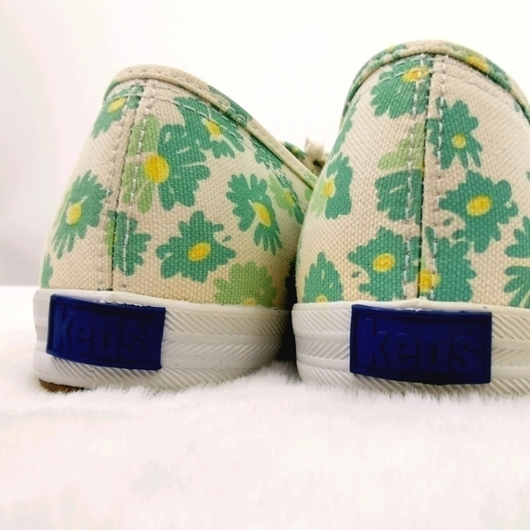 Keds Original Women's 8.5 White Green Floral Flats - Picture 11 of 15